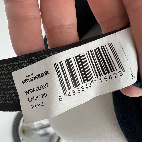 Skunkfunk Navy Long-Sleeve Knit Top With Textured Cowl Neck Size 4 - Picture 10 of 13